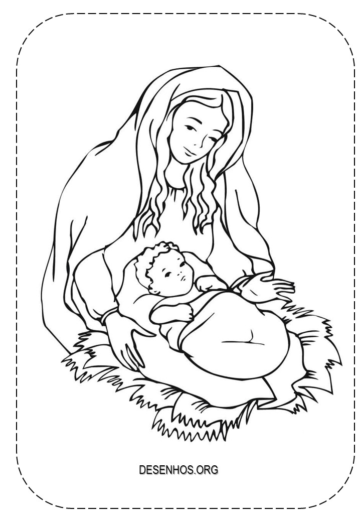 Nascimento de Jesus para colorir!