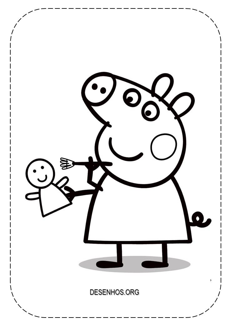 Imprimir para colorir e pintar o desenho Peppa Pig - 5144