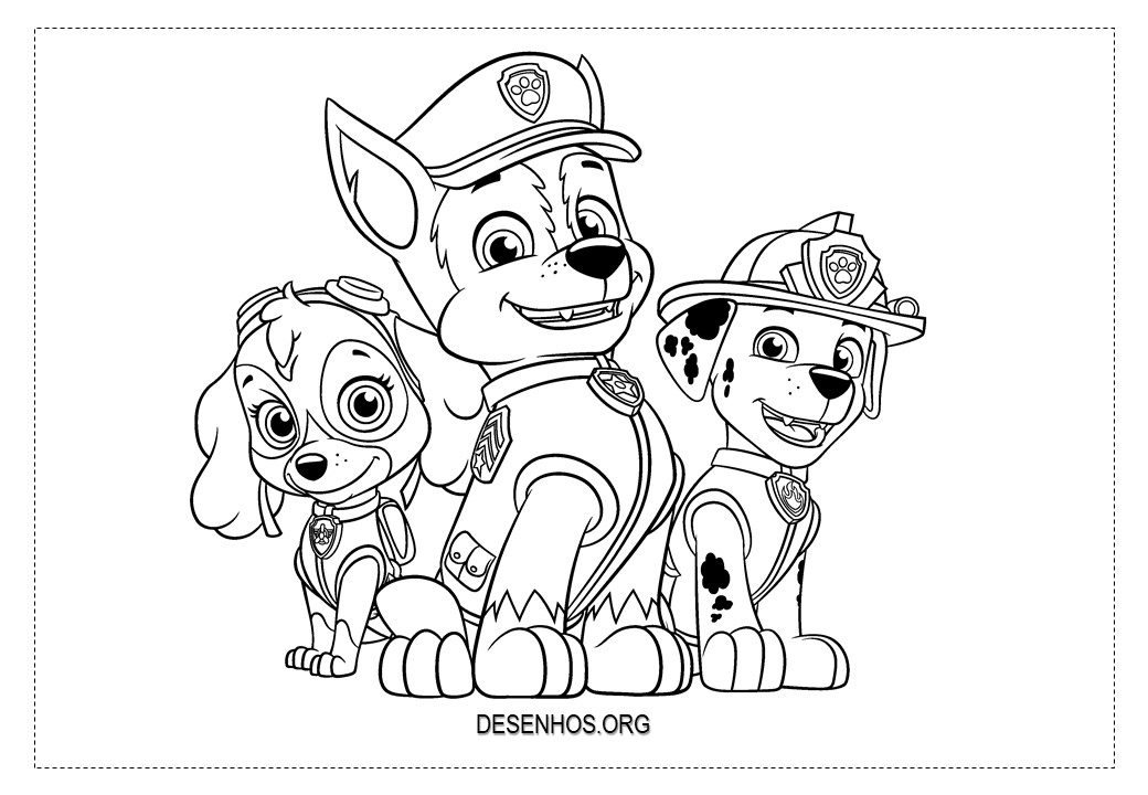 Ausmalbilder Paw Patrol. 75 Bilder. Kostenlos drucken  Patrulha canina  para colorir, Patrulha canina desenho, Páginas para colorir