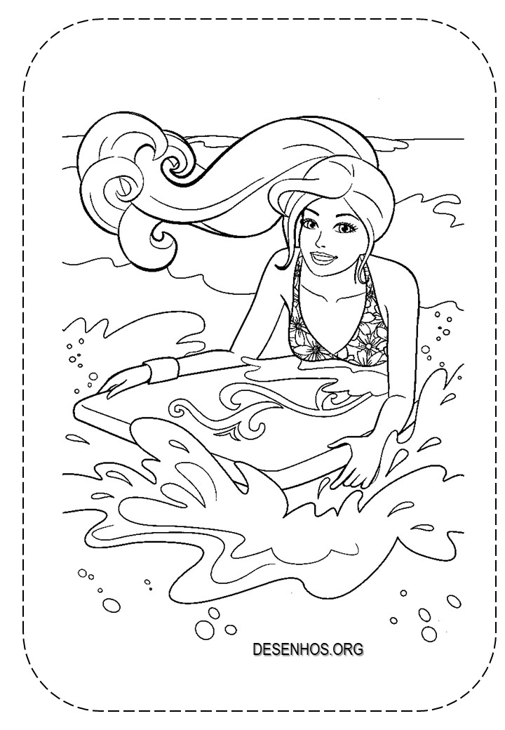 25 Desenhos da Barbie de férias para Colorir!