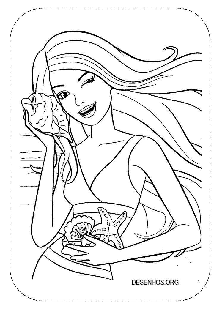 25 Desenhos da Barbie de férias para Colorir!