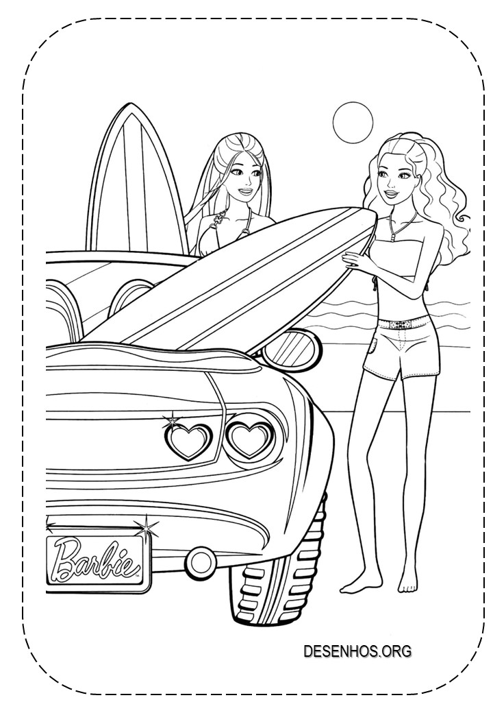 25 Desenhos da Barbie de férias para Colorir!