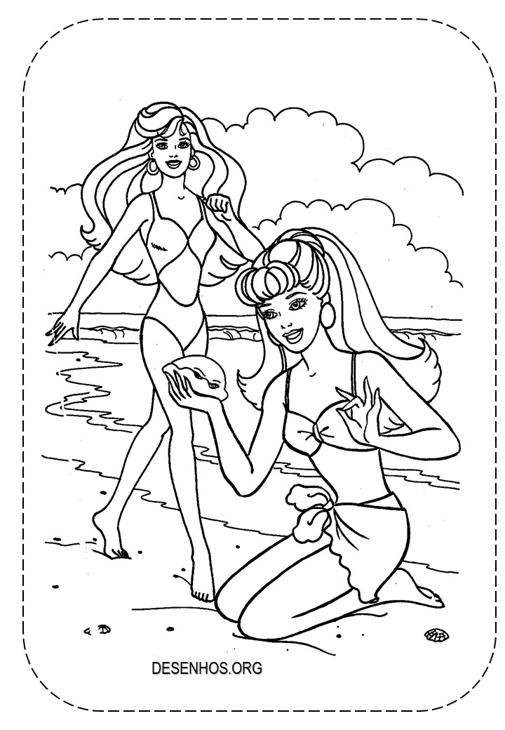 25 Desenhos da Barbie de férias para Colorir!
