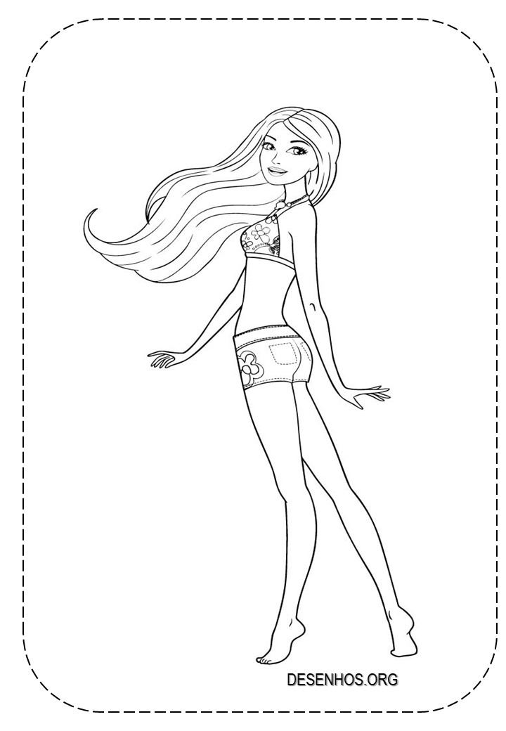25 Desenhos da Barbie de férias para Colorir!