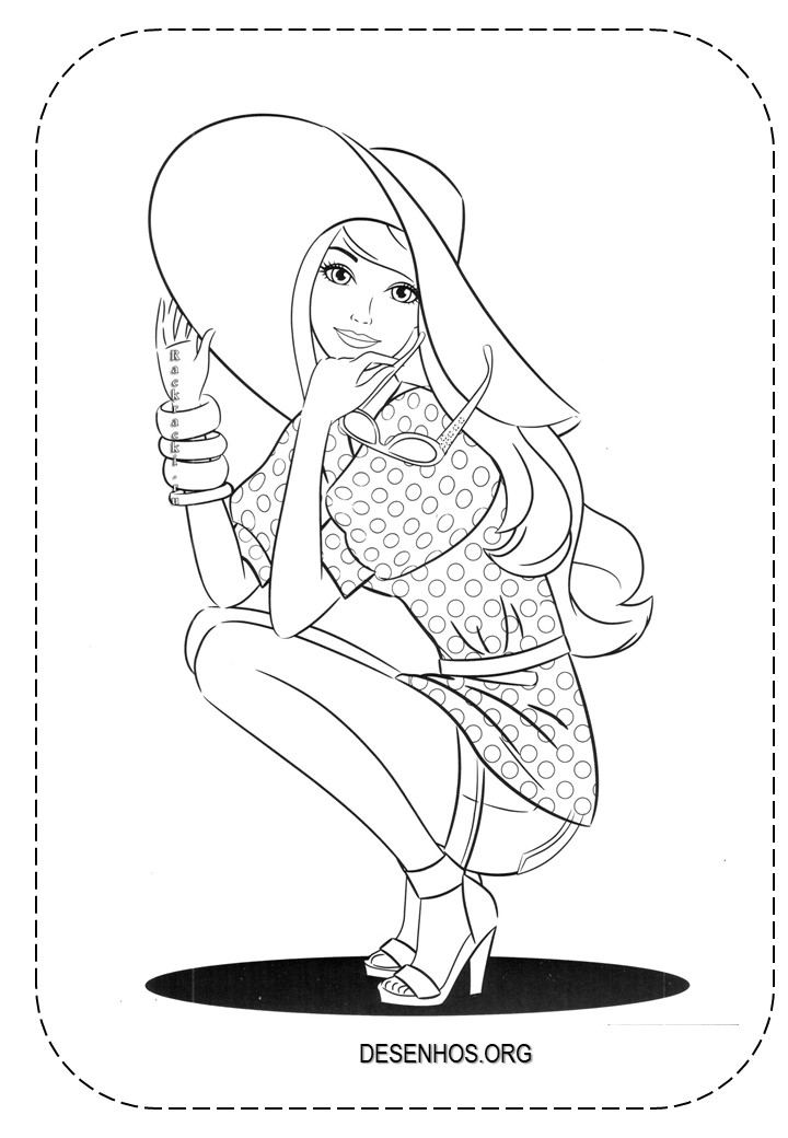 25 Desenhos da Barbie de férias para Colorir!