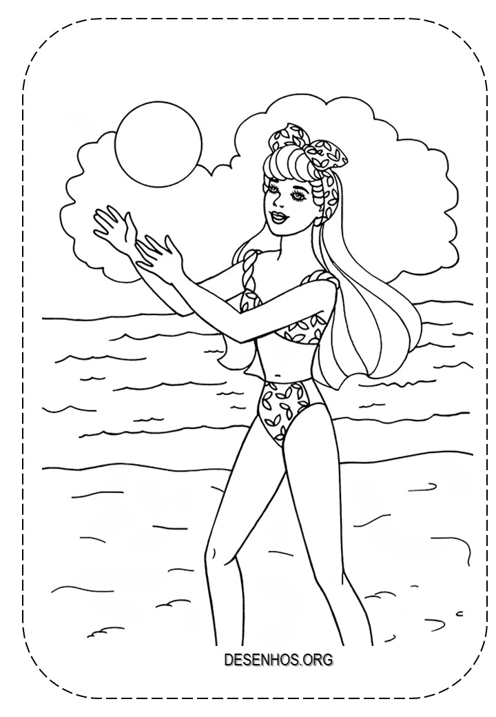 25 Desenhos da Barbie de férias para Colorir!