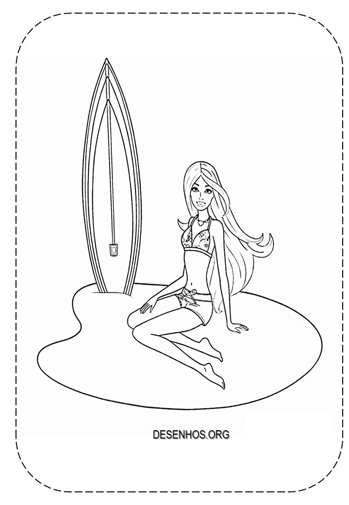 25 Desenhos da Barbie de férias para Colorir!