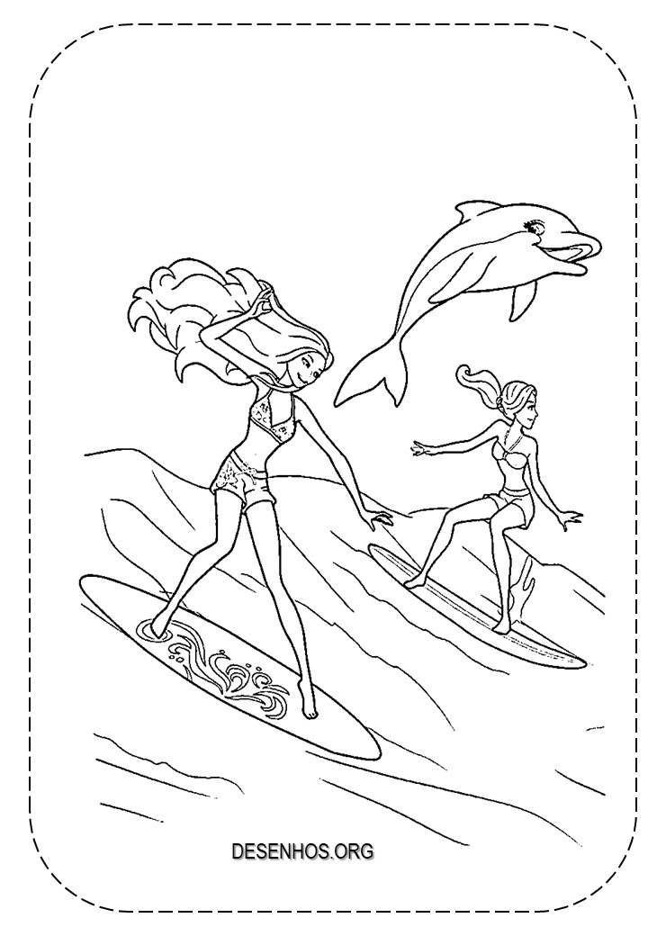 25 Desenhos da Barbie de férias para Colorir!