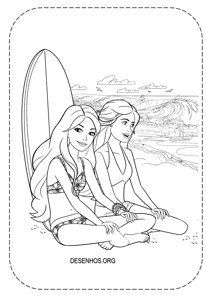 25 Desenhos da Barbie de férias para Colorir!