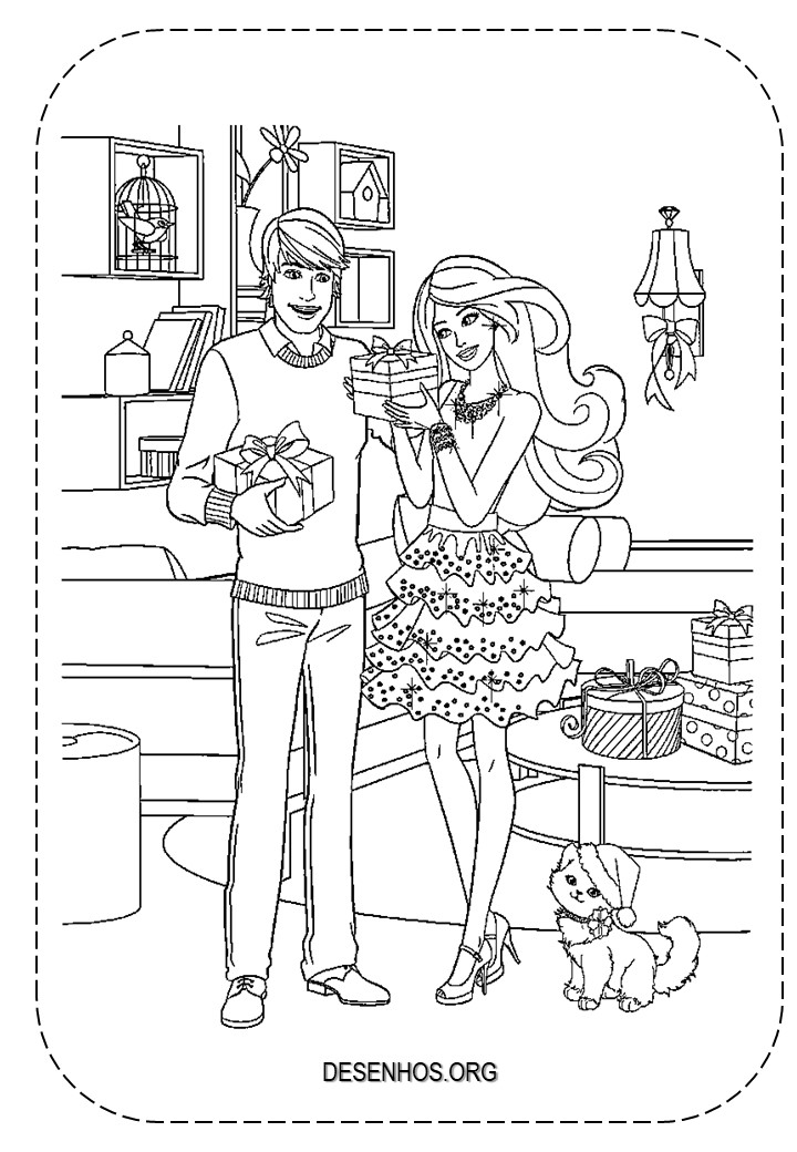 27 Desenhos da Barbie e do Ken para colorir!