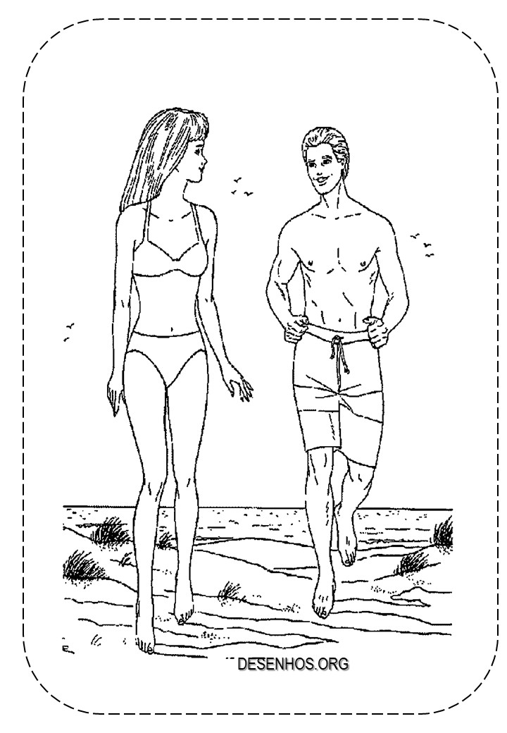 27 Desenhos da Barbie e do Ken para colorir!