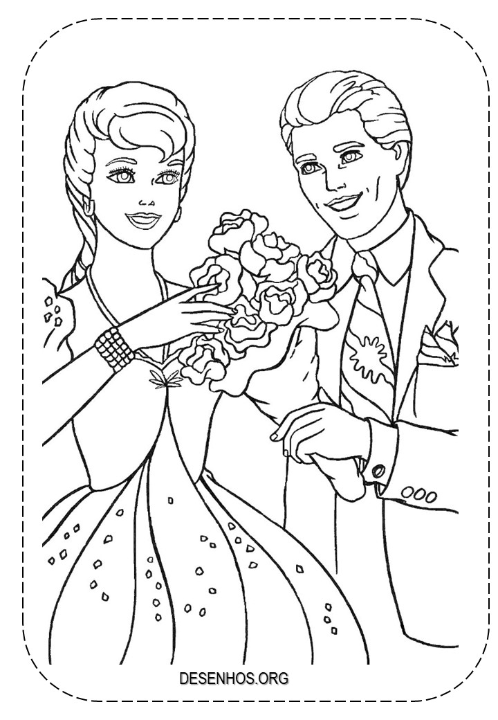 27 Desenhos da Barbie e do Ken para colorir!