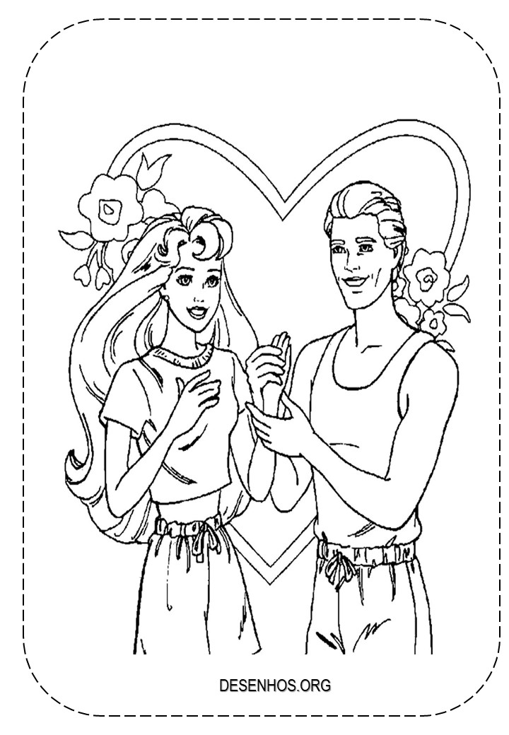 27 Desenhos da Barbie e do Ken para colorir!