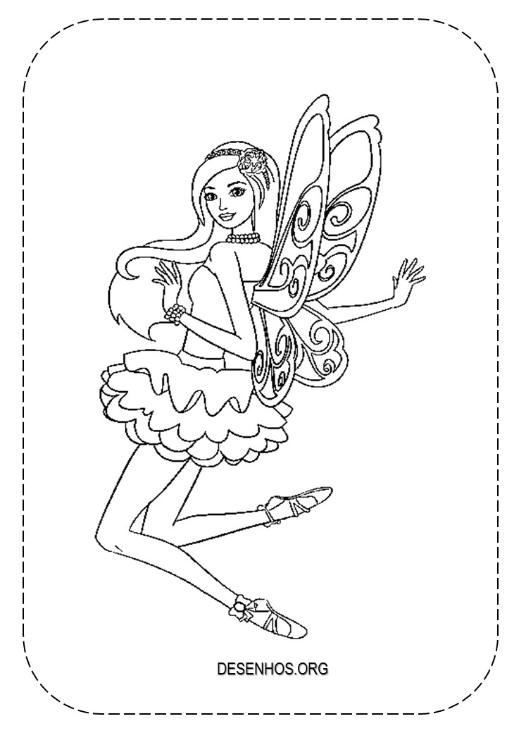 26 Desenhos da Barbie Fada para Colorir e imprimir!