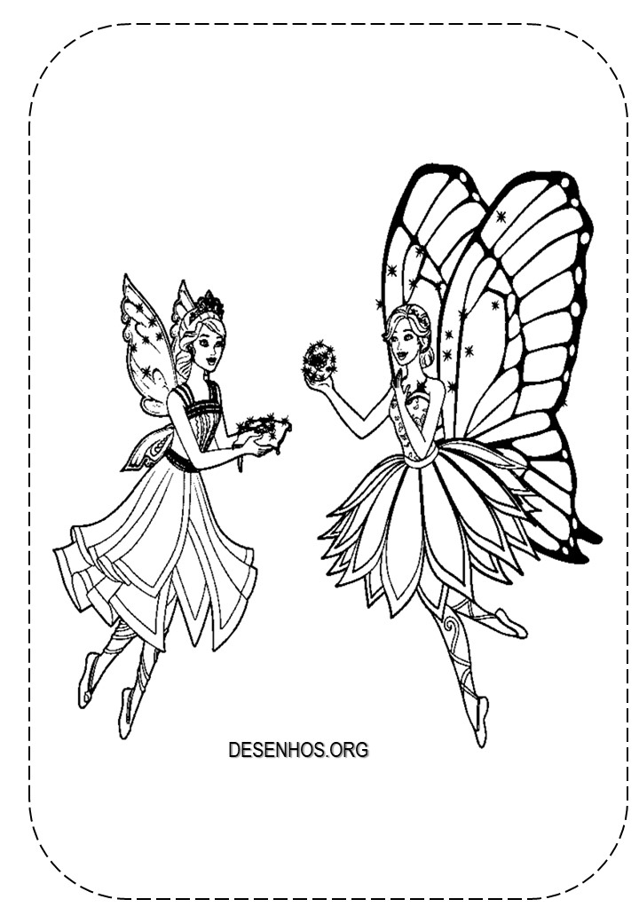 26 Desenhos da Barbie Fada para Colorir e imprimir!