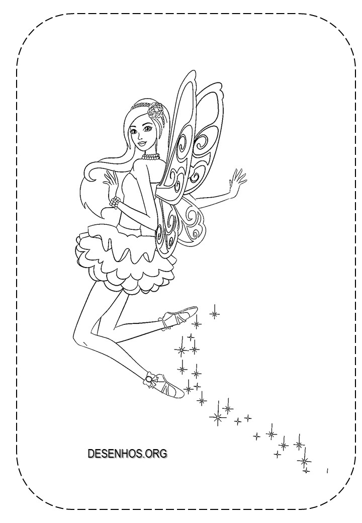 26 Desenhos da Barbie Fada para Colorir e imprimir!
