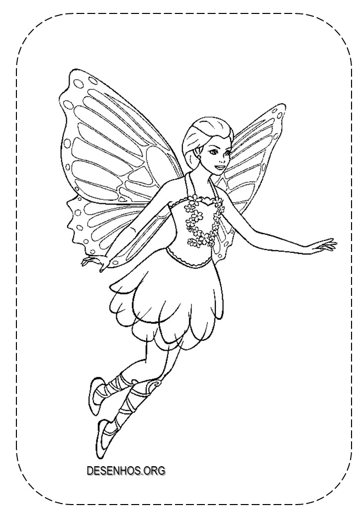 26 Desenhos da Barbie Fada para Colorir e imprimir!