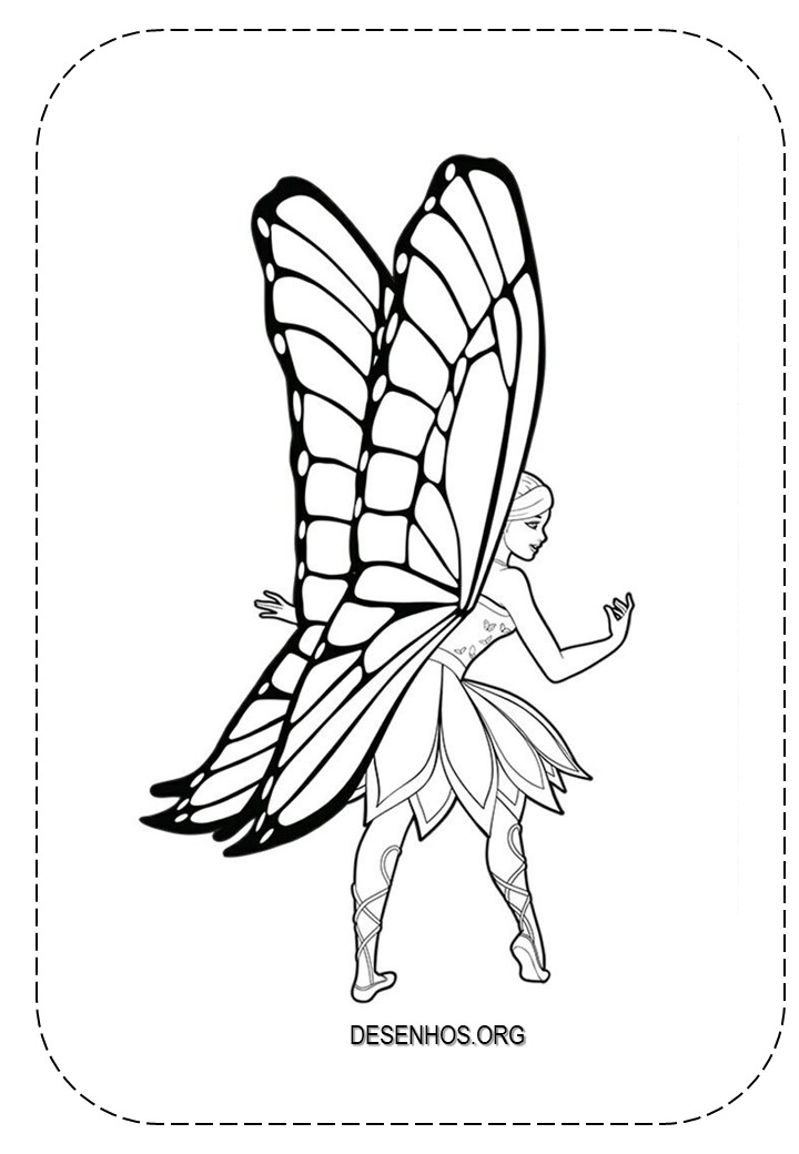 26 Desenhos da Barbie Fada para Colorir e imprimir!