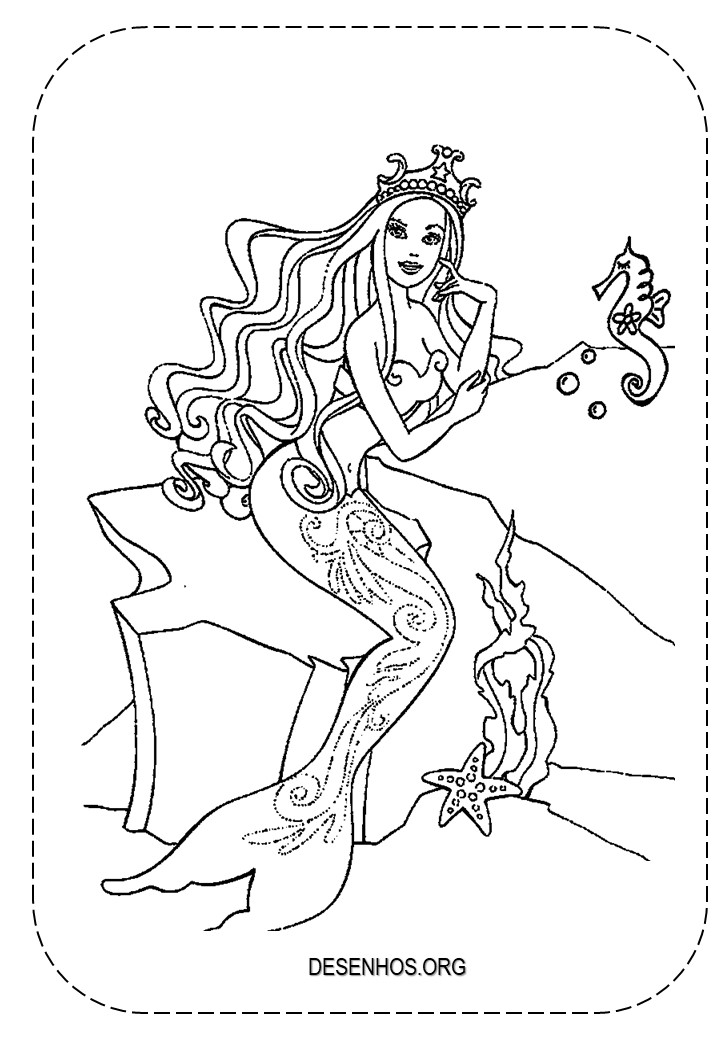 35 Desenhos da Barbie Sereia para colorir!