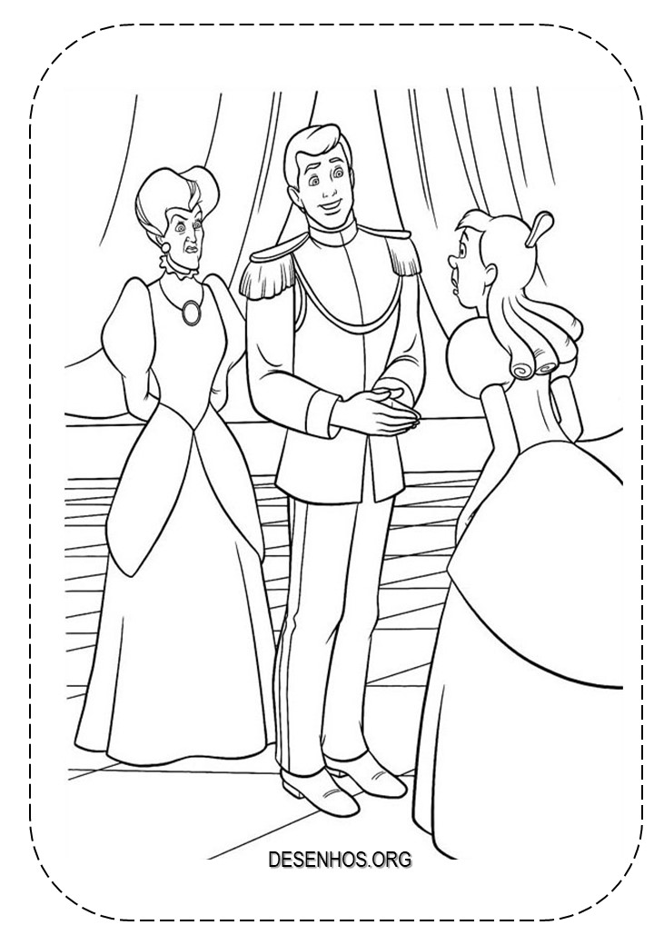 Cinderela principe encantado para colorir 3