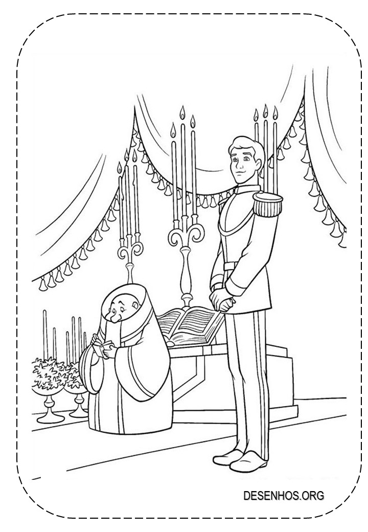 Cinderela principe encantado para colorir 4