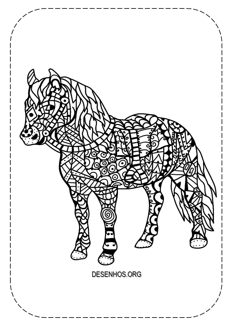 cavalos zentangle imprimir 13