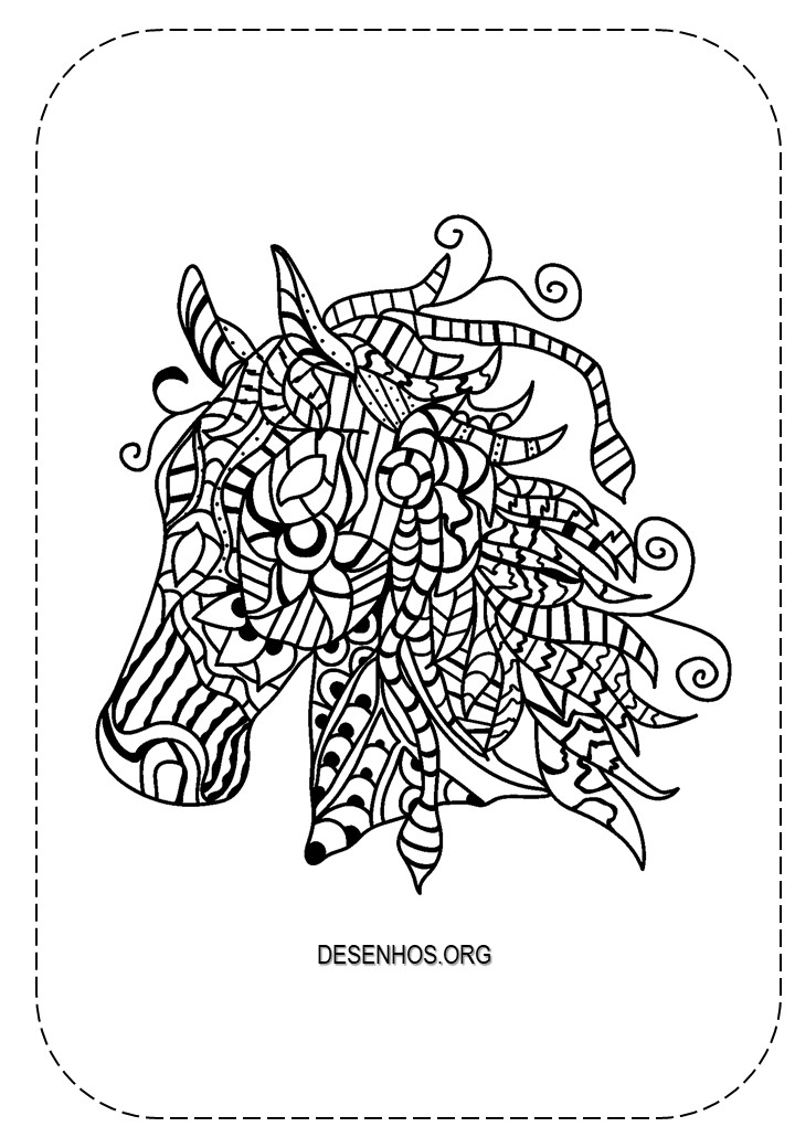 cavalos zentangle imprimir 23