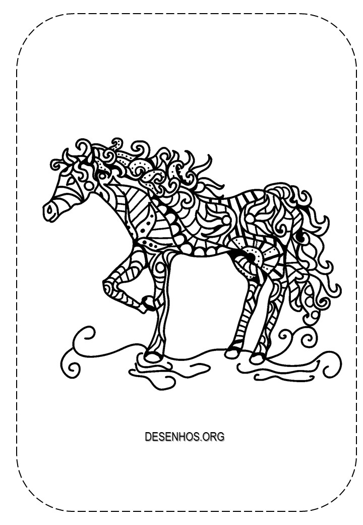 cavalos zentangle imprimir 24