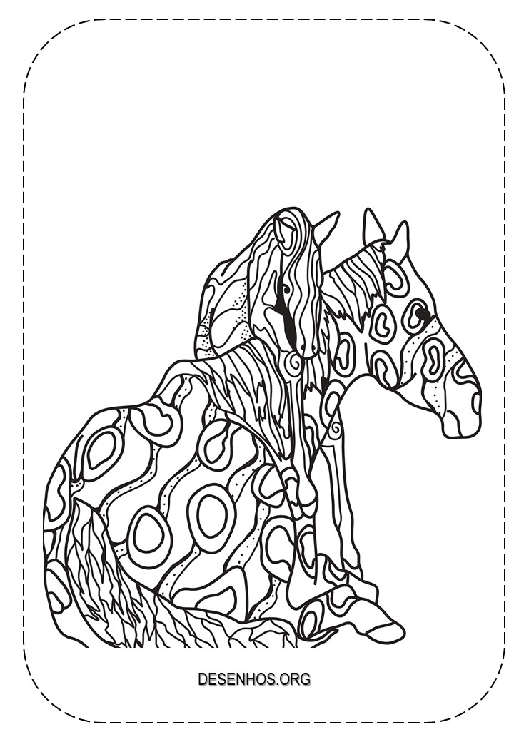 cavalos zentangle imprimir 25