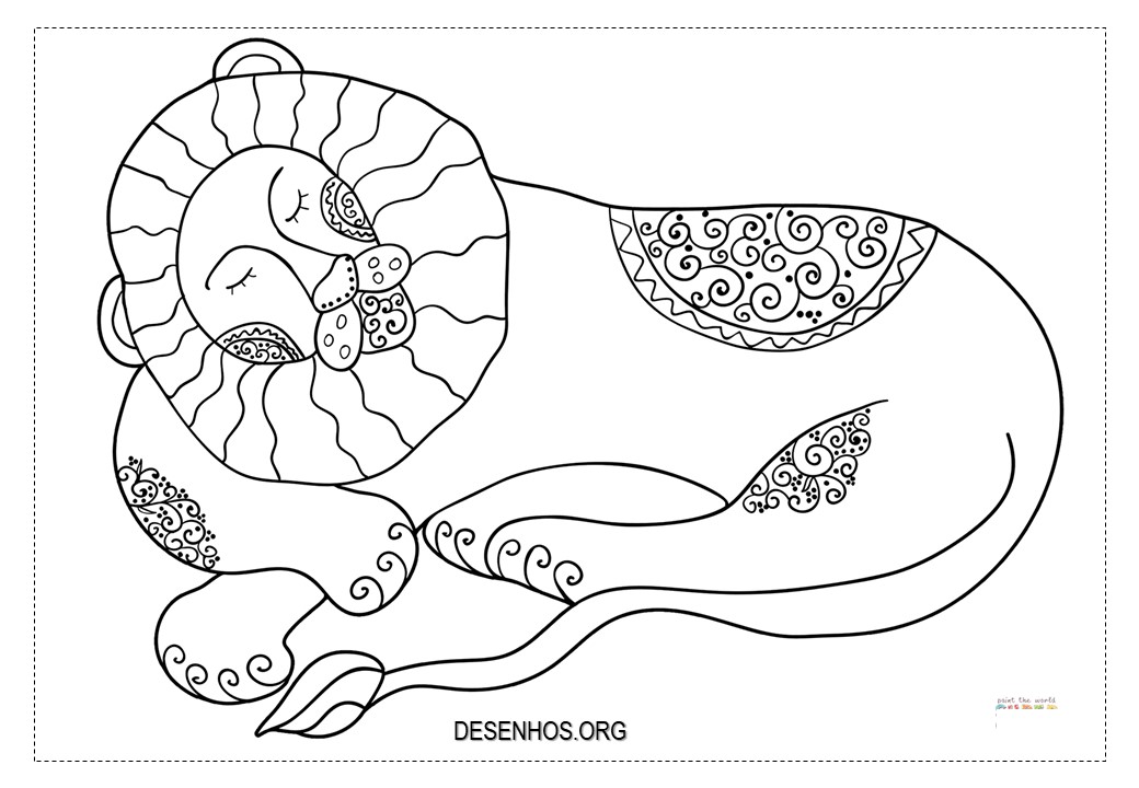 leao imprimir e colorir 3