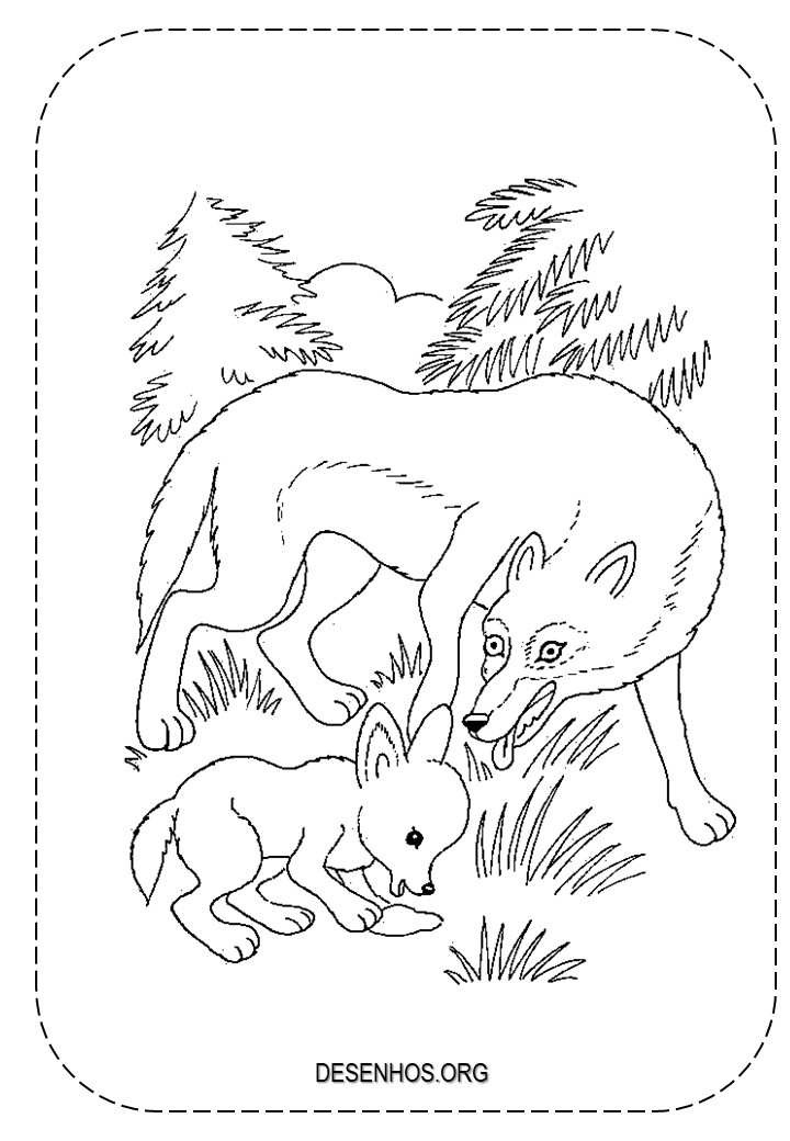 lobos imprimir e colorir 15