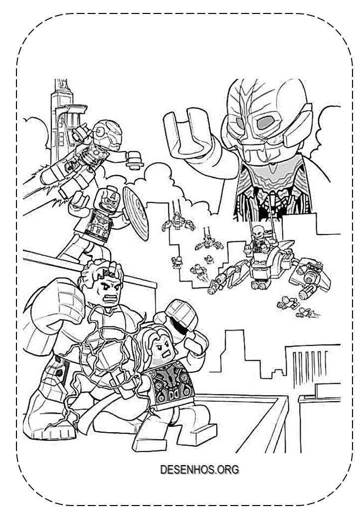 Desenhos para colorir lego marvel super-heróis 8