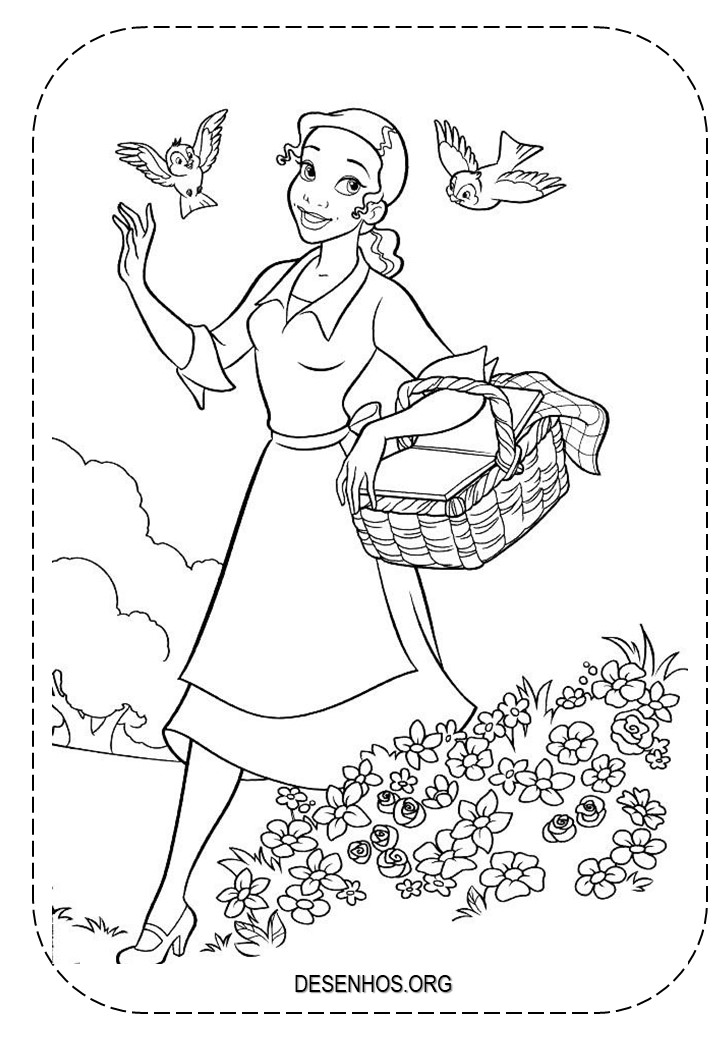 a princesa e o sapo para colorir 104
