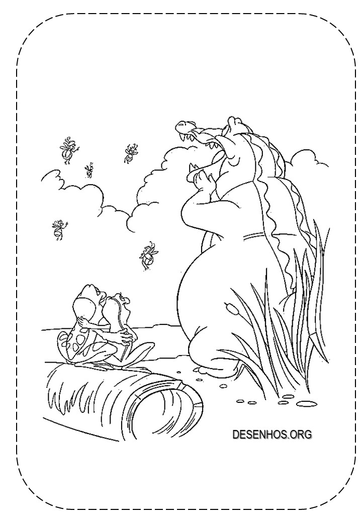 a princesa e o sapo para colorir 6
