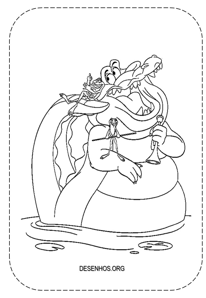 a princesa e o sapo para colorir 7