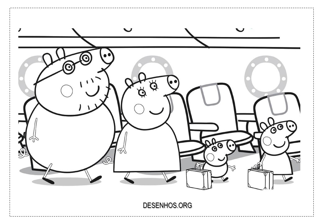 Desenhos de Família Peppa Pig para Colorir e Imprimir 