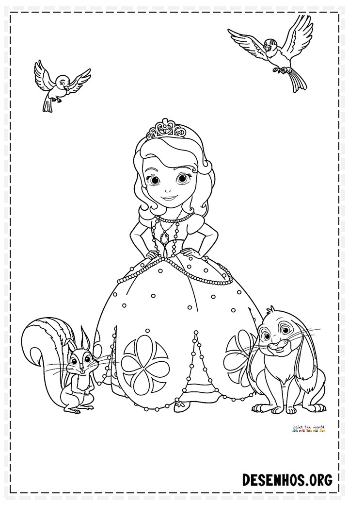 Desenhos de Princesa Sofia para Colorir e Imprimir 