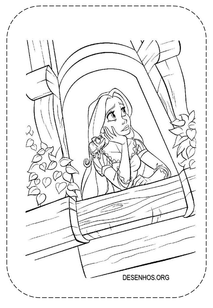 rapunzel para colorir 100