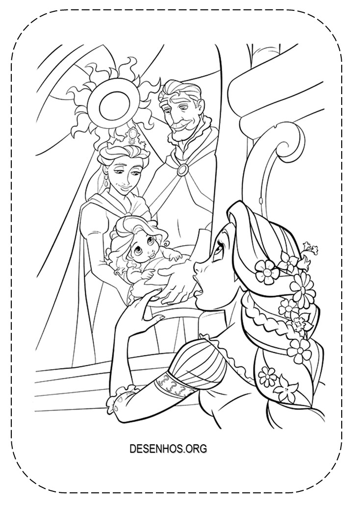 rapunzel para colorir 114