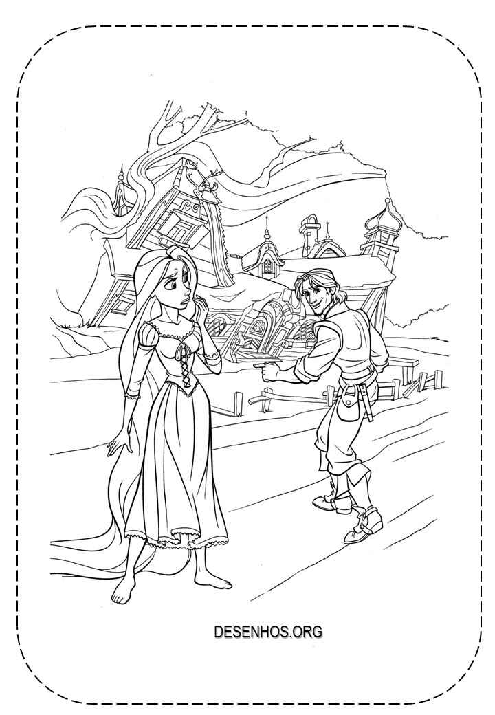 rapunzel para colorir 16