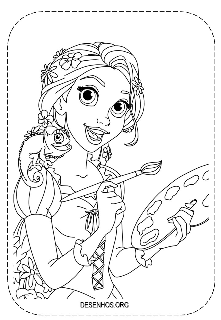 Desenhos da Rapunzel - Modelos para Colorir