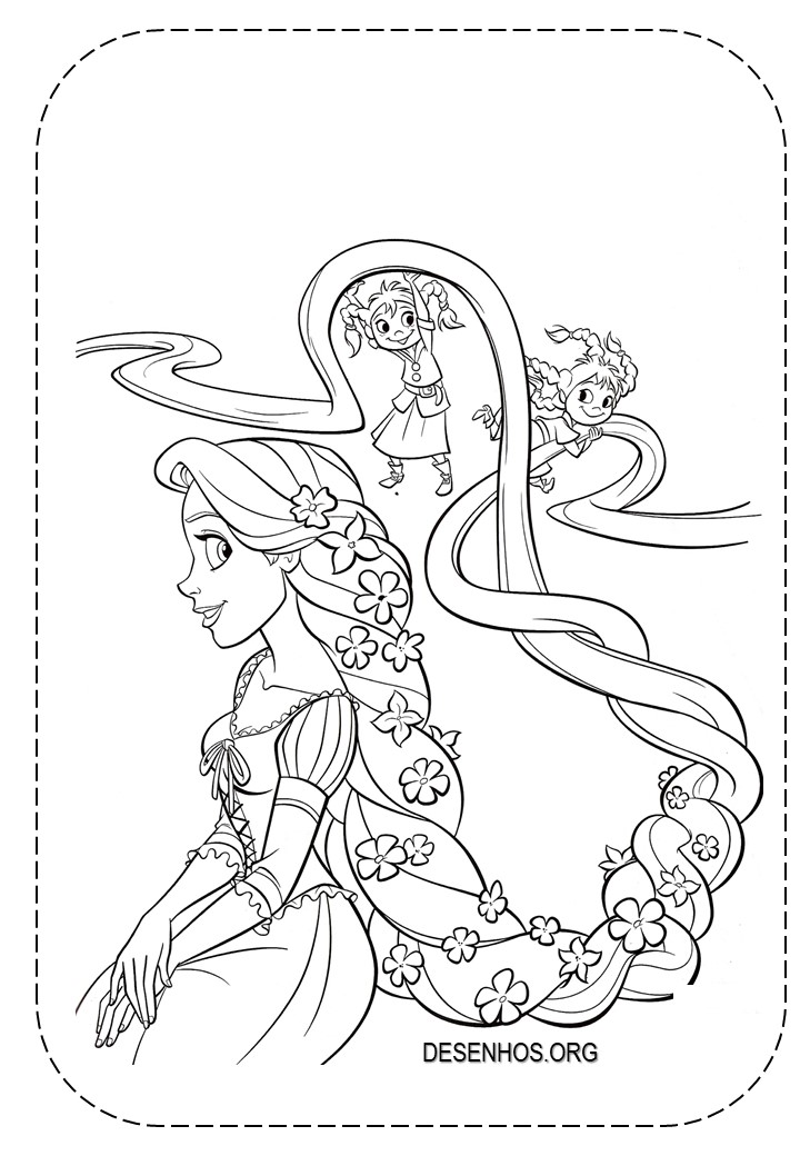 rapunzel para colorir 73