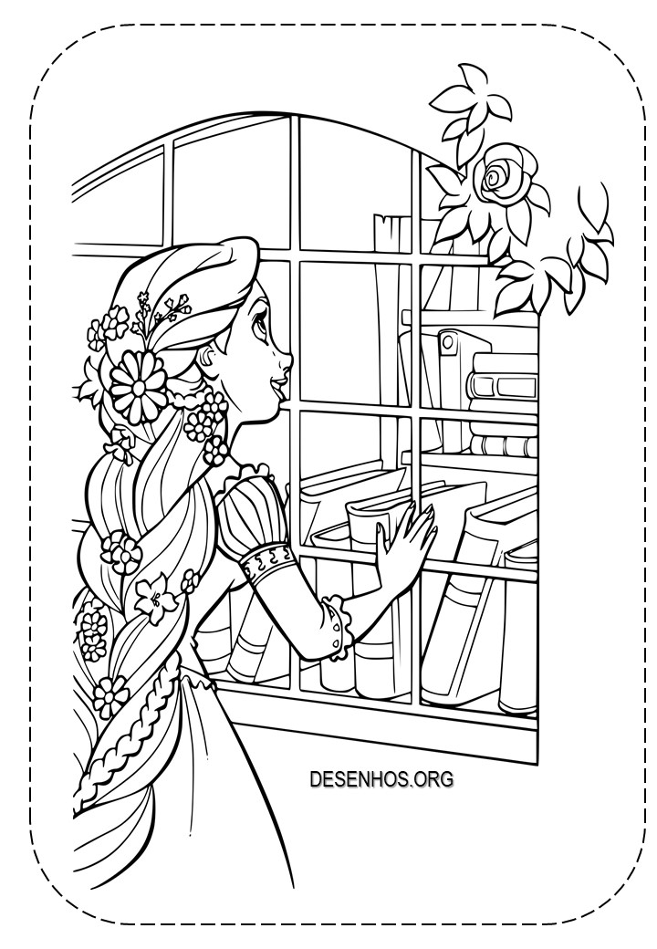 rapunzel para colorir 74