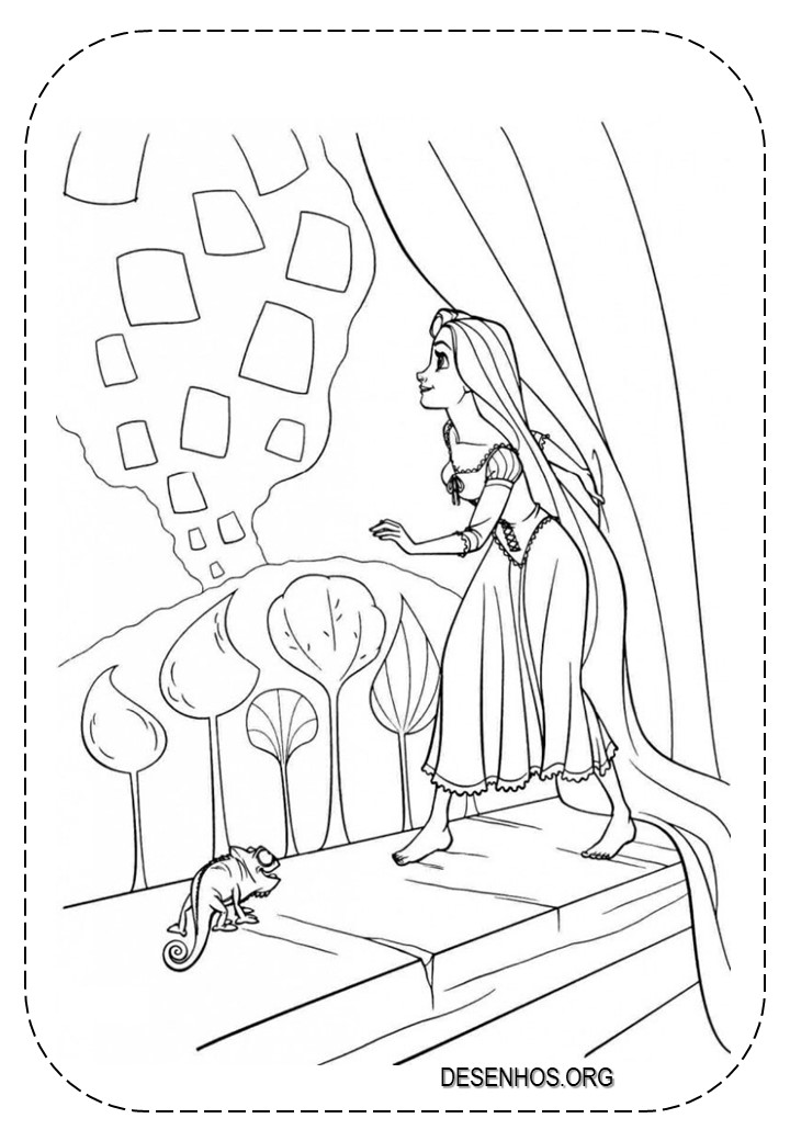 rapunzel para colorir 95