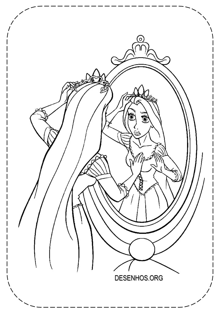 Rapunzel para colorir - Desenhos Imprimir