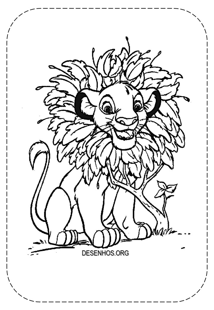Rei Leão para colorir 113