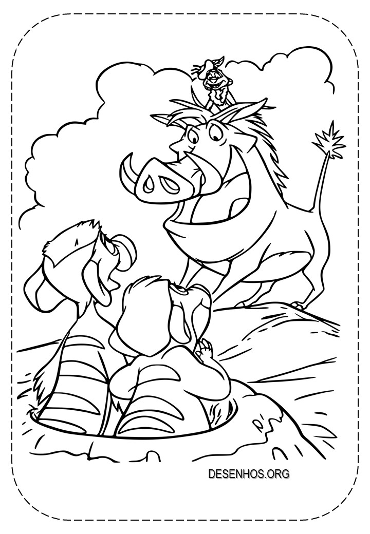 Rei Leão para colorir 131