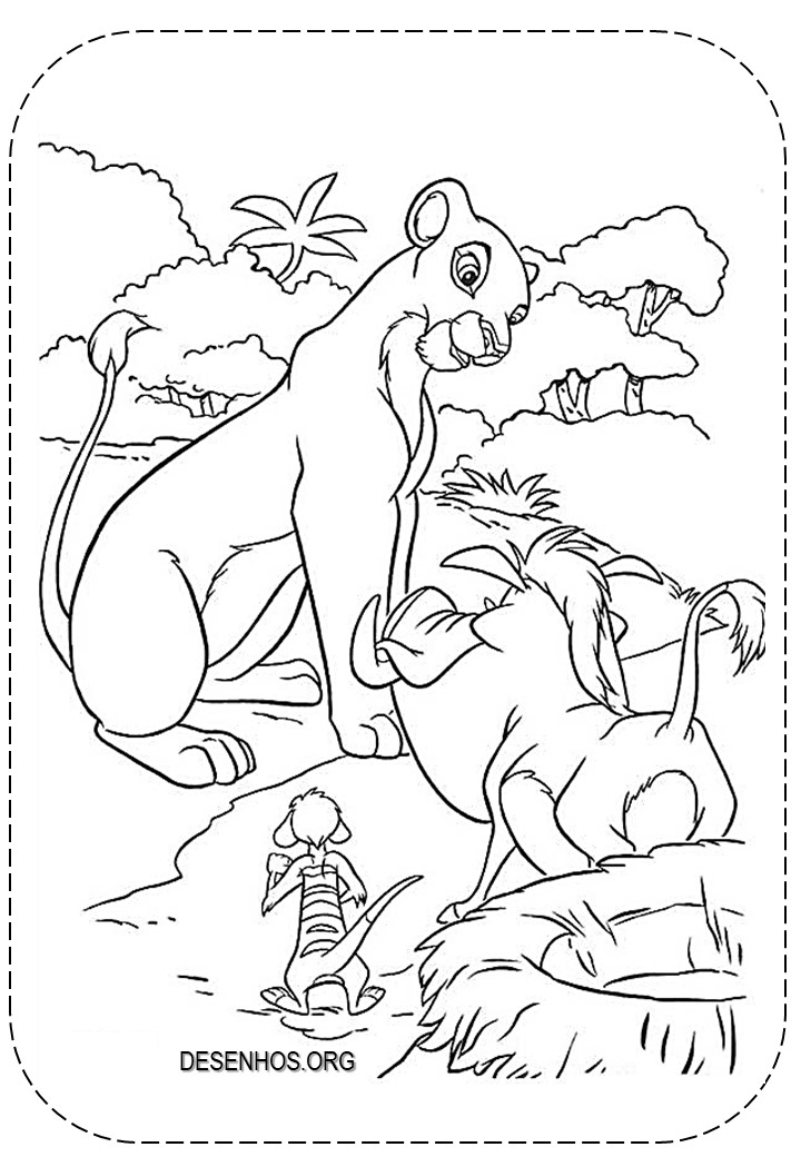 Rei Leão para colorir 138