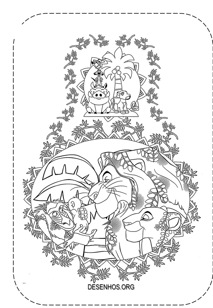 Rei Leão para colorir 82