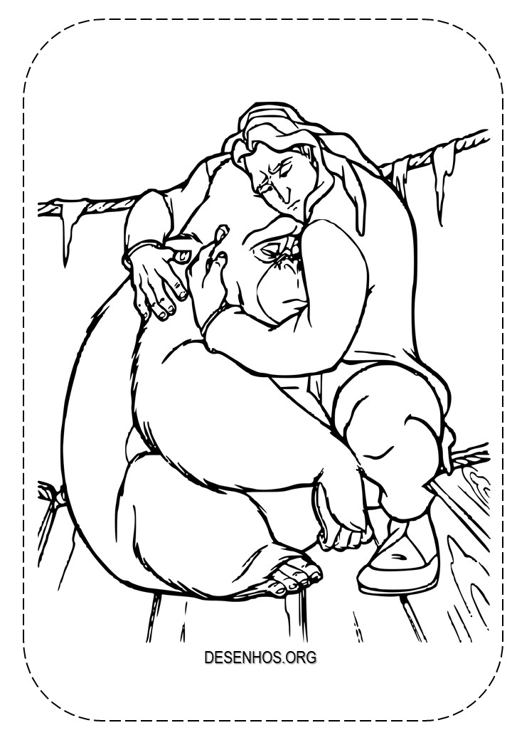 Tarzan Desenhos Coloriez Malvorlagen Colorir Bojanke Tes Choisis Sketch Coloring Page